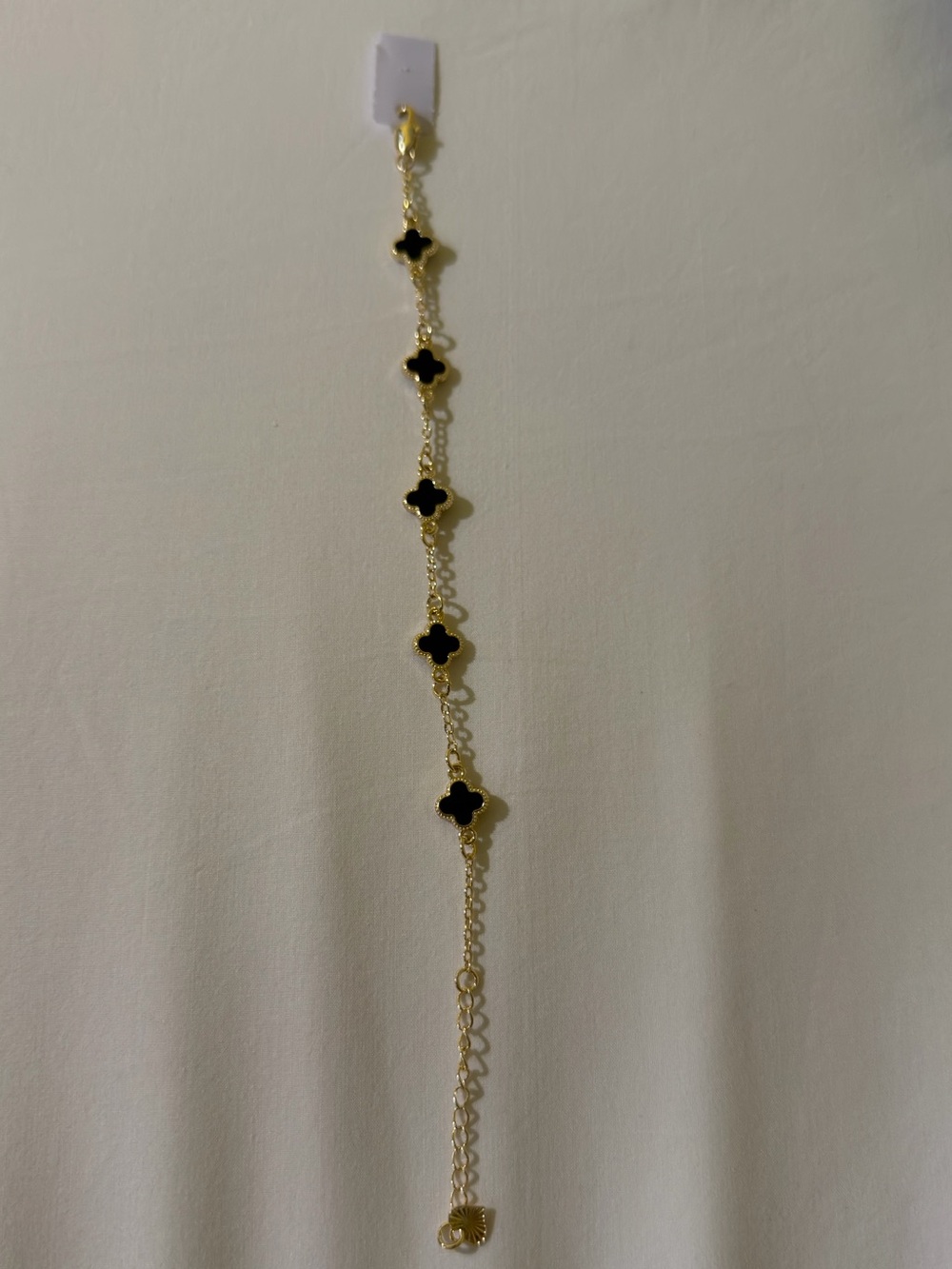 Gold/Black Clover Charm Bracelet - Women’s Jewelry